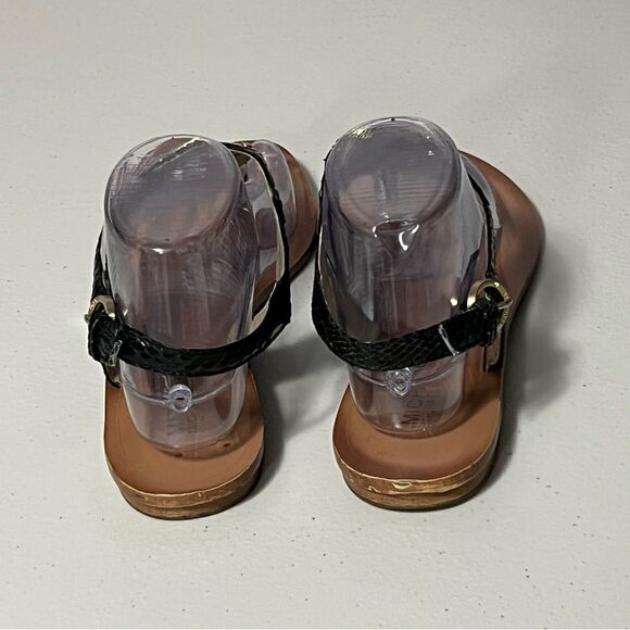 Michael Kors Plate Genuine Snakeskin Upper Leather Thong Sandals - Picture 4 of 13